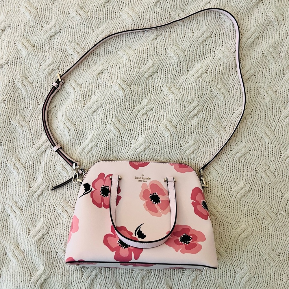 Kate Spade Pink Floral Dome Satchel Purse